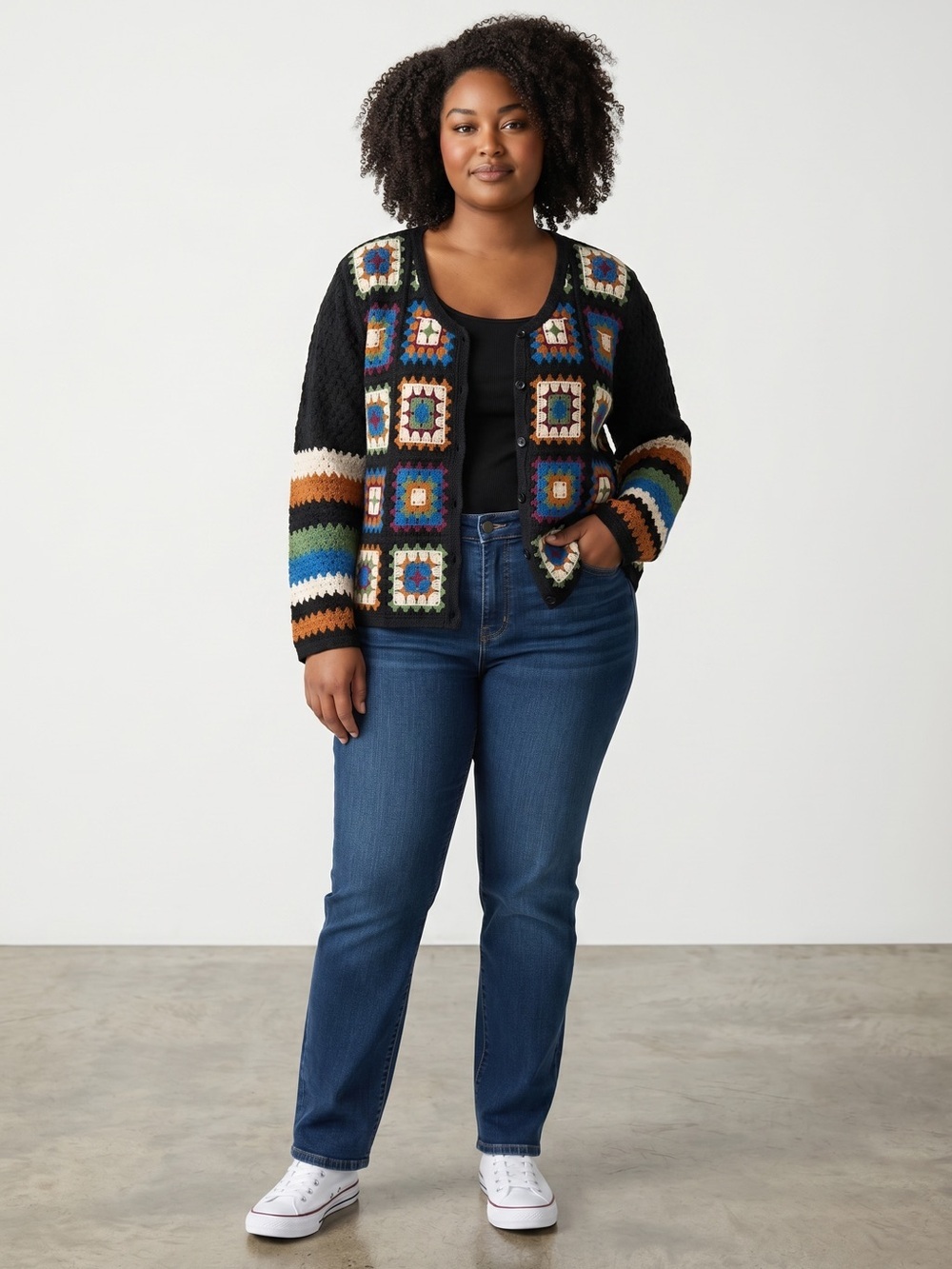 NWT New Liv Los Angeles Crochet Sweater Cardigan Size 1X
